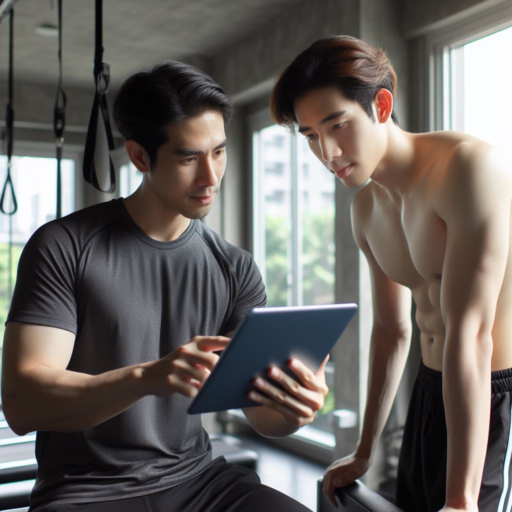 Treinando fazendo avaliação com seu aluno